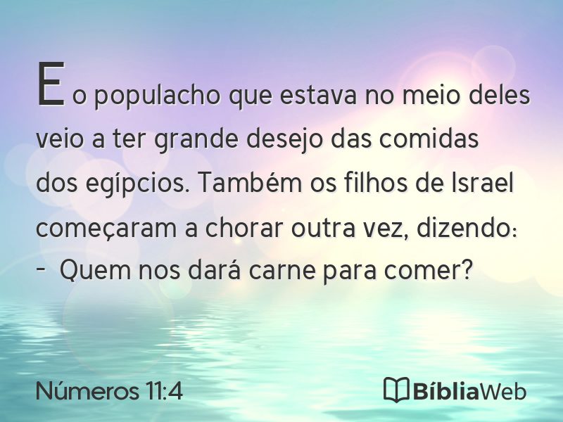 Números 11:4 em imagem para compartilhar