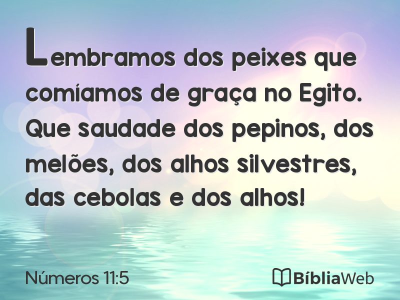 Números 11:5 em imagem para compartilhar
