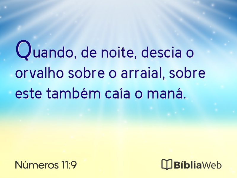 Números 11:9 em imagem para compartilhar