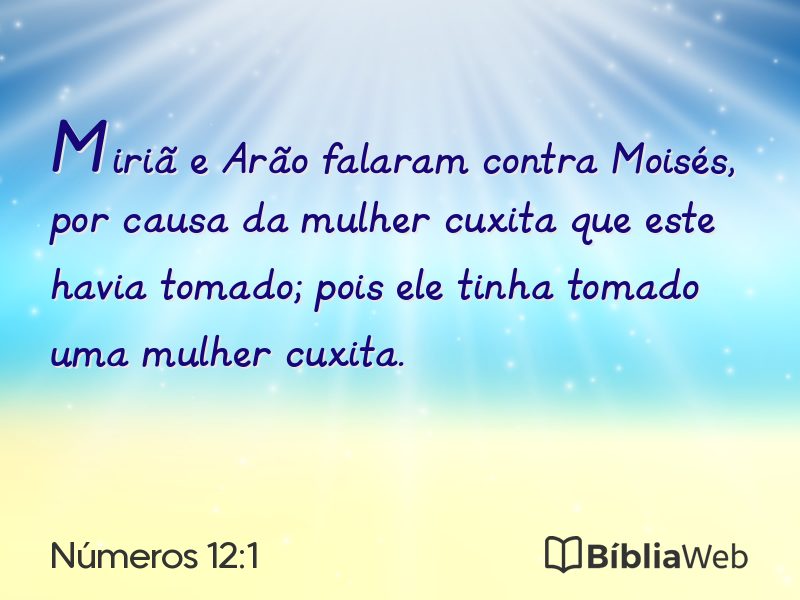 Números 12:1 em imagem para compartilhar