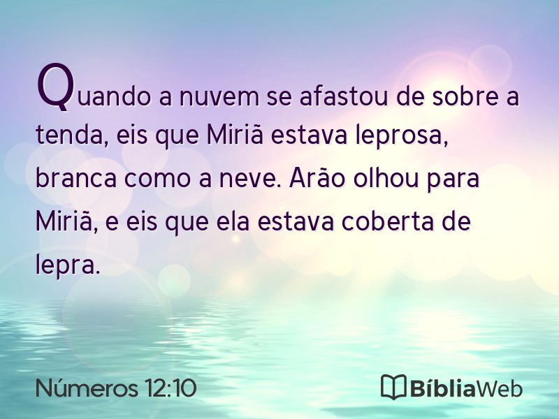 Números 12:10 em imagem para compartilhar