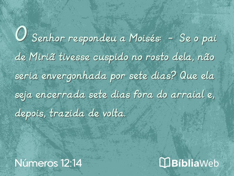 Números 12:14 em imagem para compartilhar