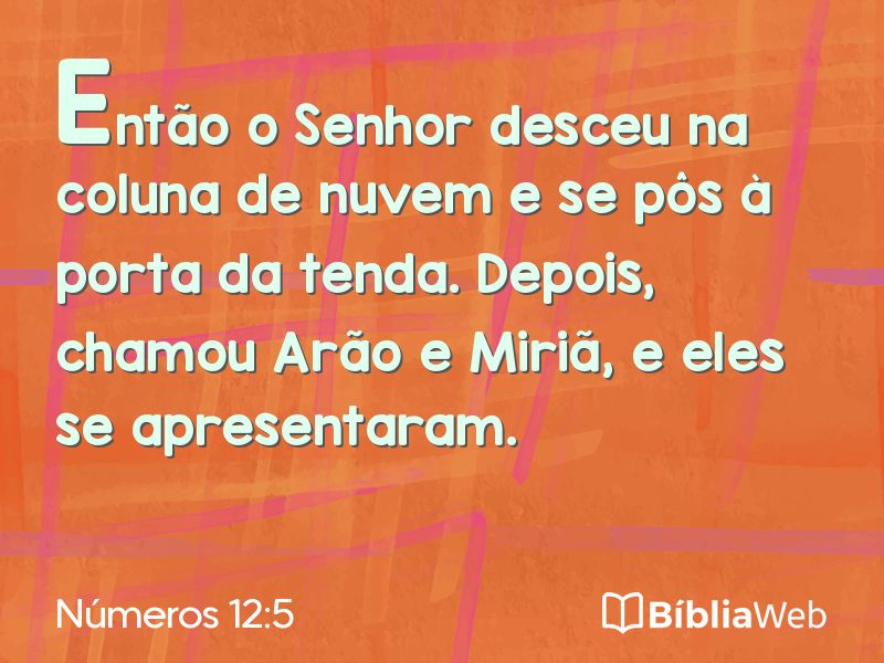 Números 12:5 em imagem para compartilhar