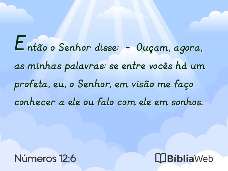 Números 12:6 em imagem para compartilhar