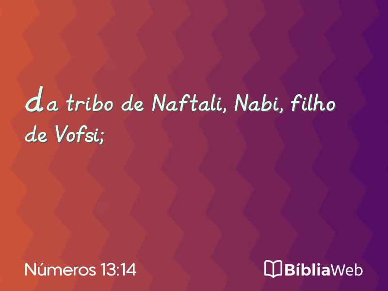 Números 13:14 em imagem para compartilhar
