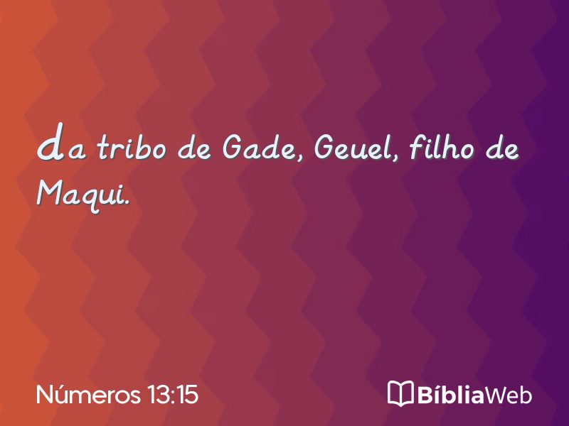 Números 13:15 em imagem para compartilhar