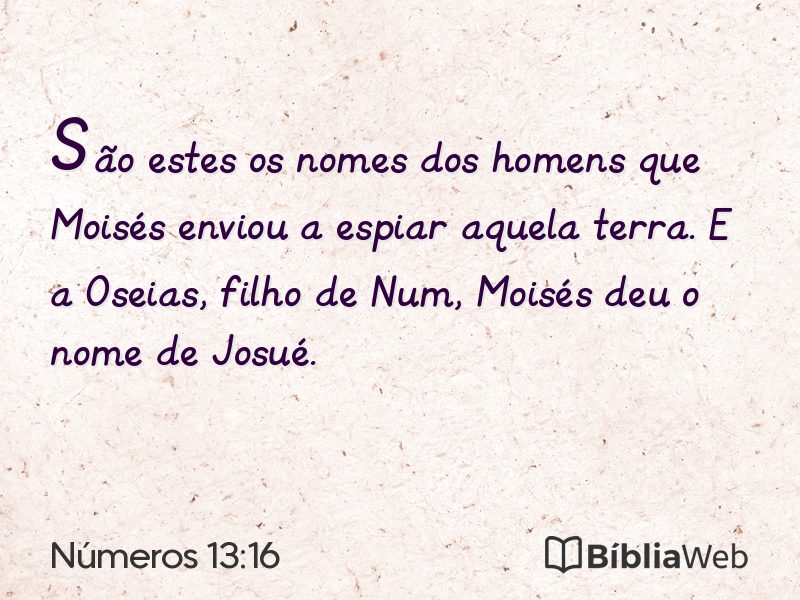 Números 13:16 em imagem para compartilhar
