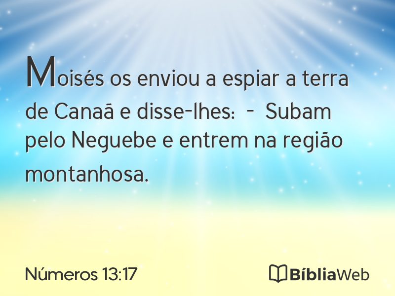 Números 13:17 em imagem para compartilhar