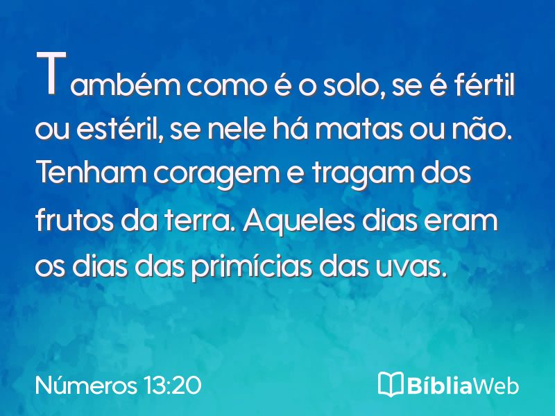 Números 13:20 em imagem para compartilhar
