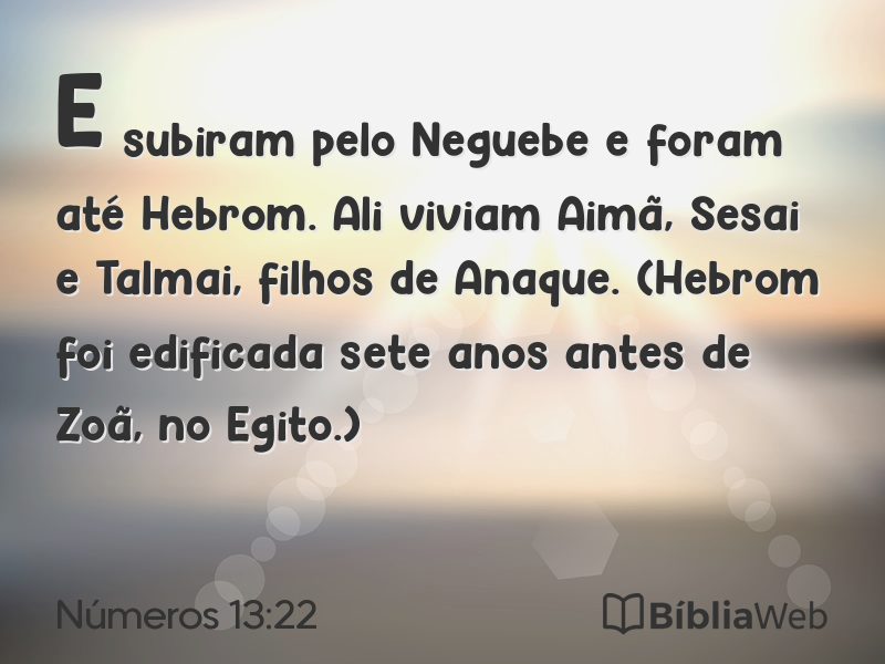 Números 13:22 em imagem para compartilhar