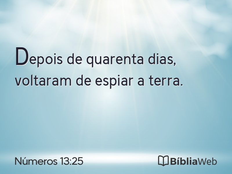 Números 13:25 em imagem para compartilhar