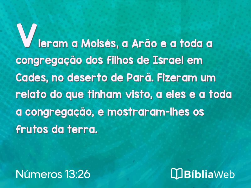 Números 13:26 em imagem para compartilhar