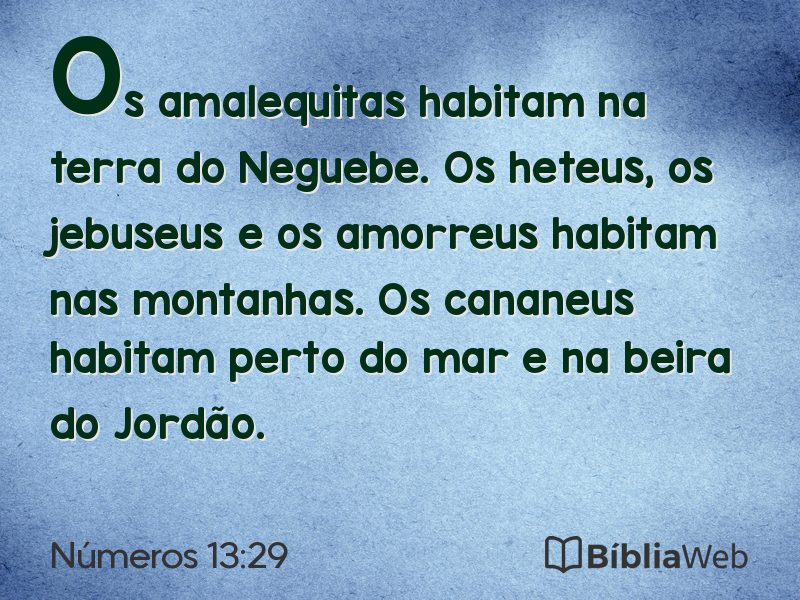 Números 13:29 em imagem para compartilhar