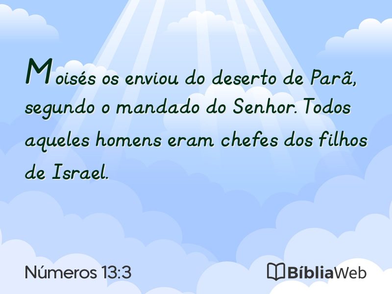Números 13:3 em imagem para compartilhar