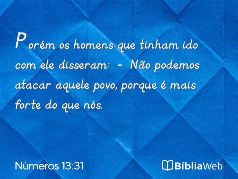 Números 13:31 em imagem para compartilhar