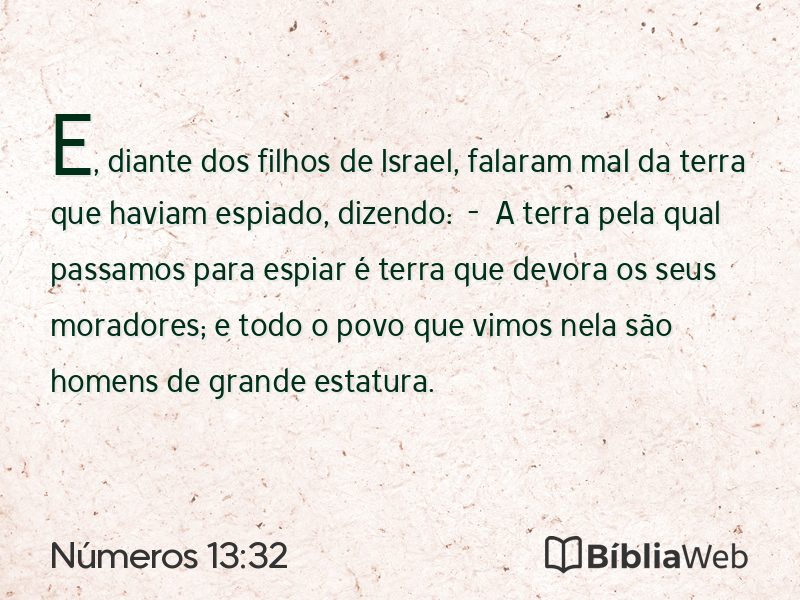 Números 13:32 em imagem para compartilhar