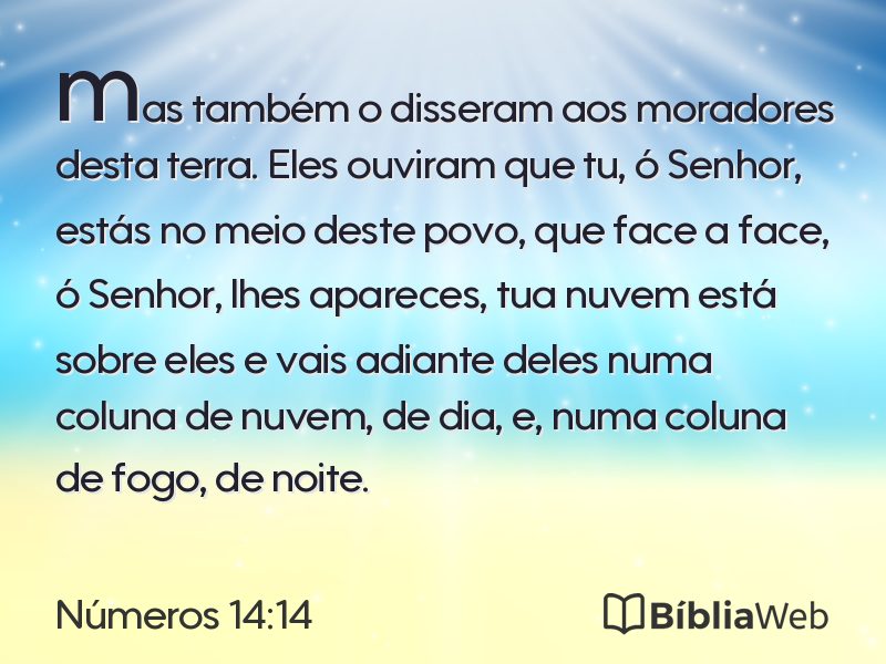 Números 14:14 em imagem para compartilhar