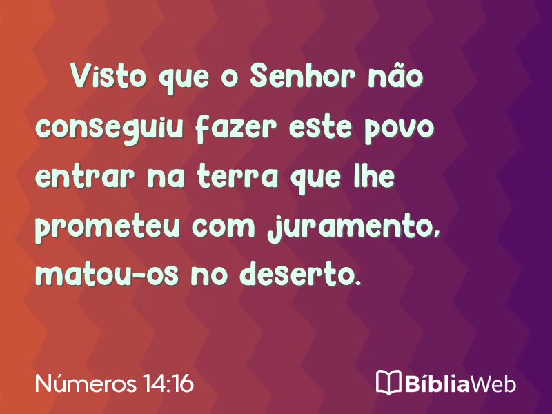 Números 14:16 em imagem para compartilhar