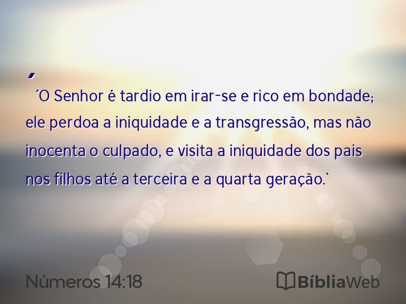 Números 14:18 em imagem para compartilhar