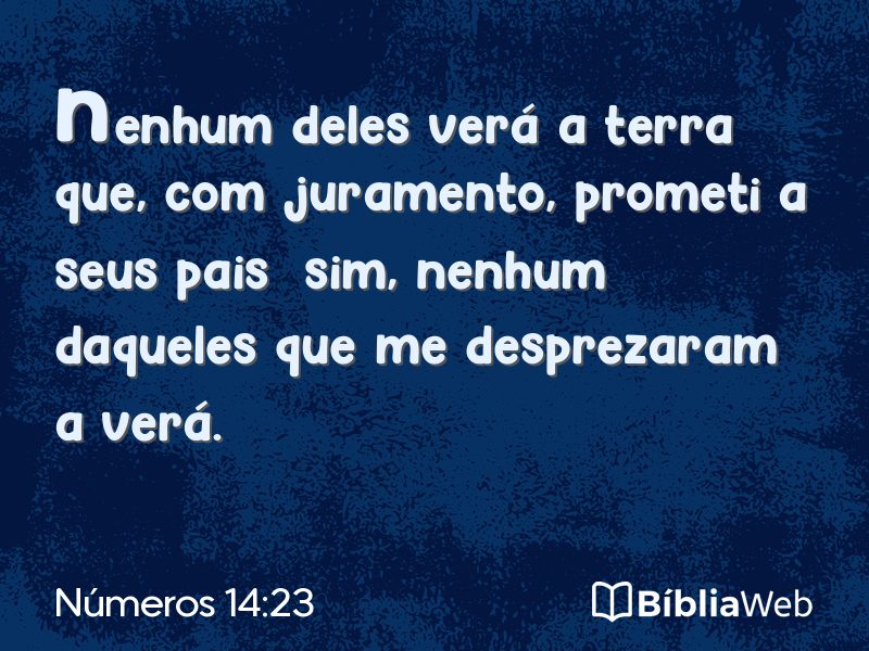 Números 14:23 em imagem para compartilhar