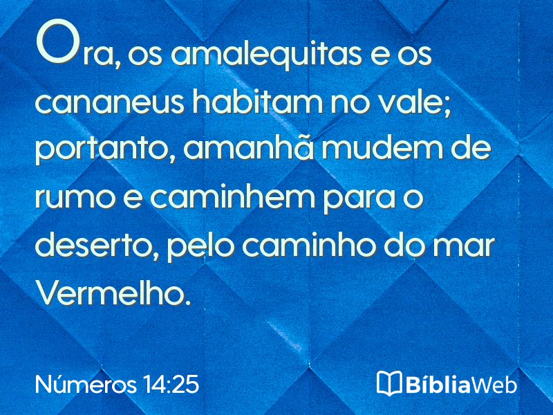 Números 14:25 em imagem para compartilhar