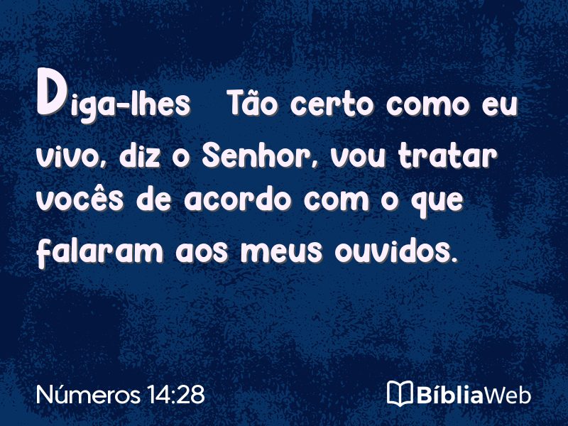 Números 14:28 em imagem para compartilhar