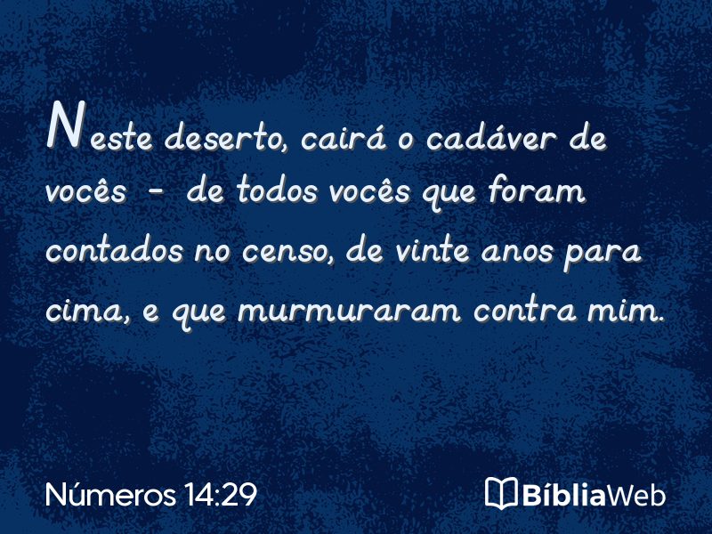 Números 14:29 em imagem para compartilhar