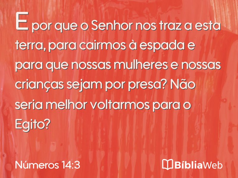 Números 14:3 em imagem para compartilhar