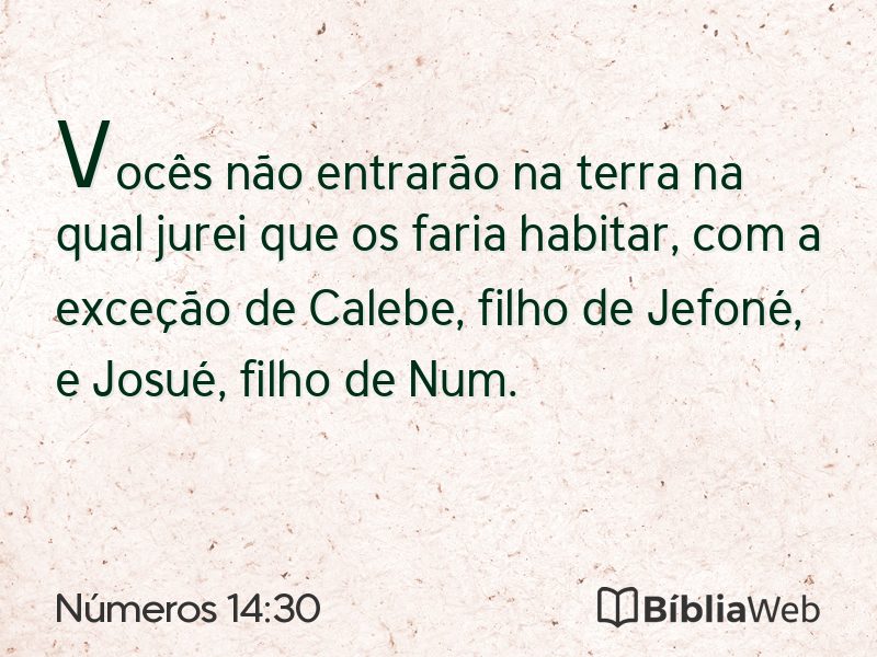 Números 14:30 em imagem para compartilhar