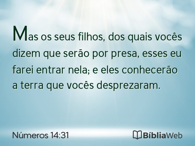 Números 14:31 em imagem para compartilhar