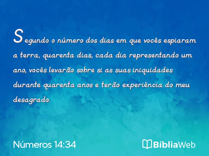 Números 14:34 em imagem para compartilhar