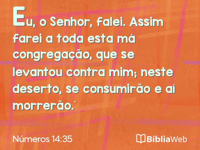 Números 14:35 em imagem para compartilhar