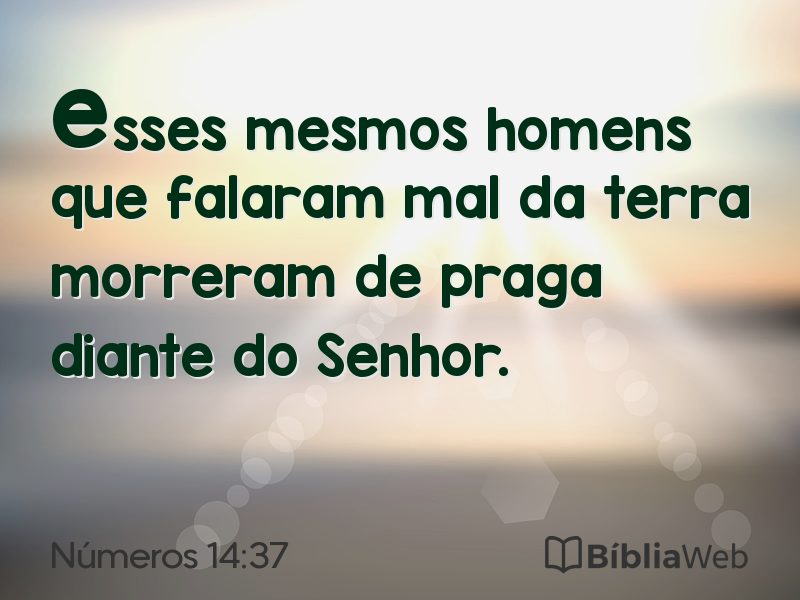 Números 14:37 em imagem para compartilhar