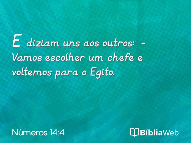 Números 14:4 em imagem para compartilhar