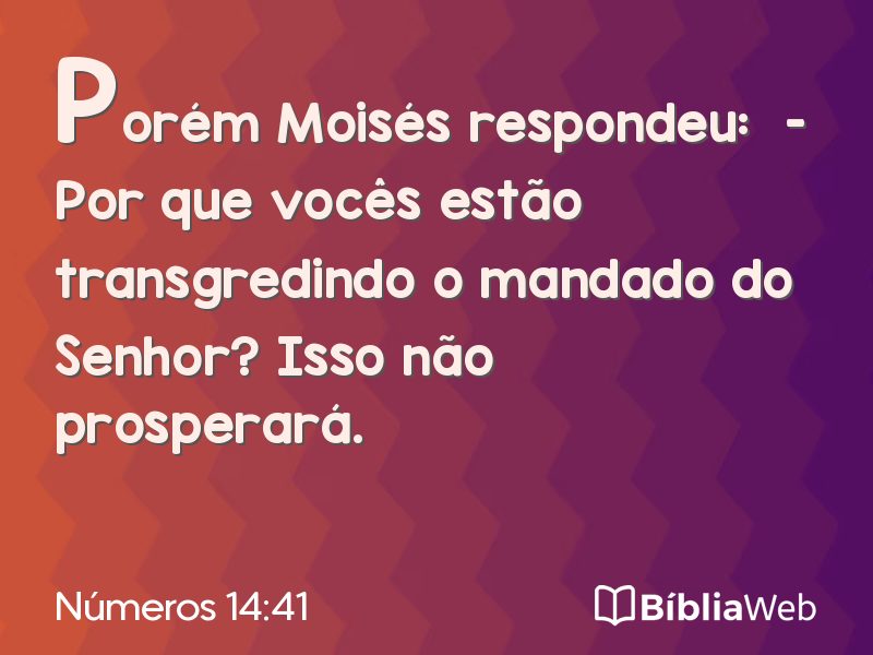 Números 14:41 em imagem para compartilhar