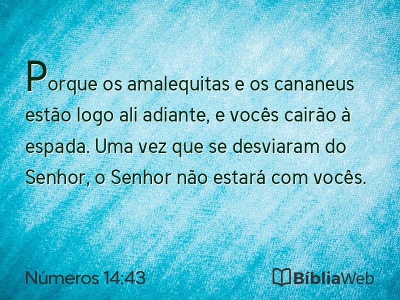 Números 14:43 em imagem para compartilhar