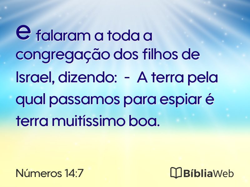 Números 14:7 em imagem para compartilhar