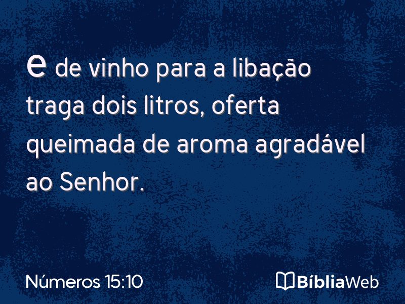 Números 15:10 em imagem para compartilhar