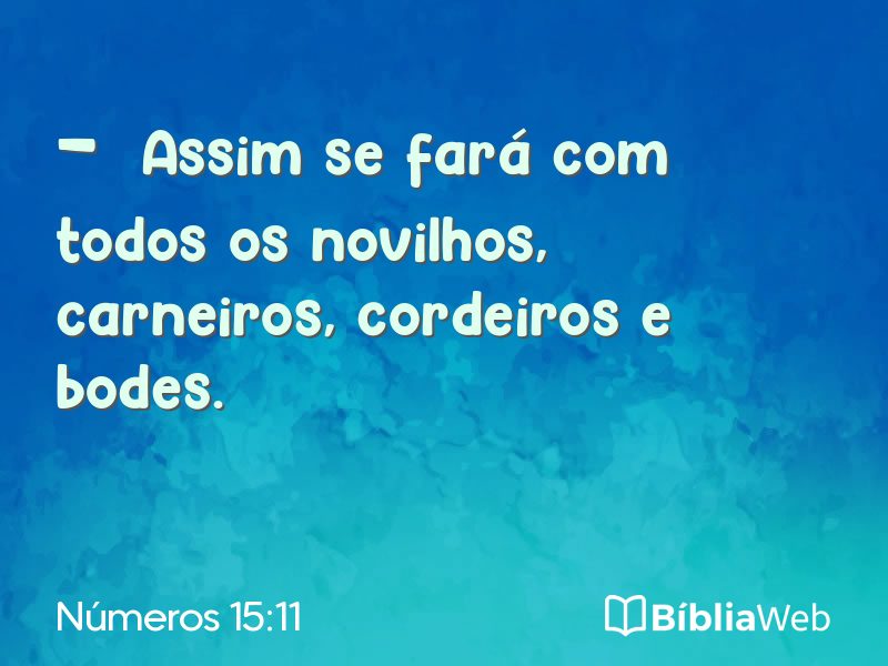 Números 15:11 em imagem para compartilhar