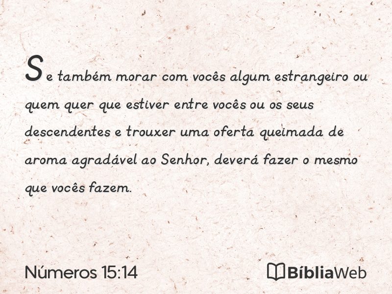 Números 15:14 em imagem para compartilhar