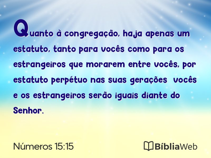 Números 15:15 em imagem para compartilhar