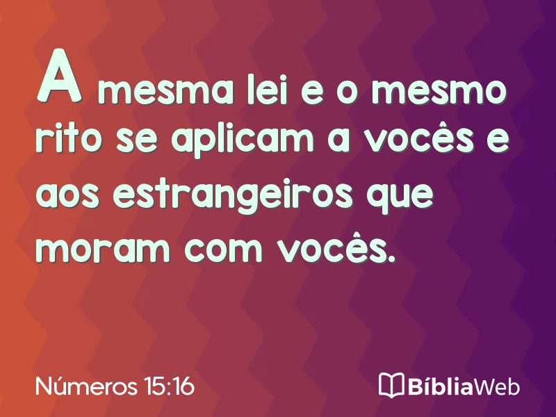 Números 15:16 em imagem para compartilhar