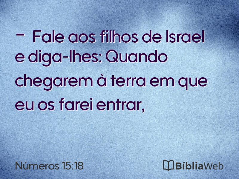 Números 15:18 em imagem para compartilhar