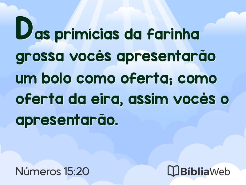 Números 15:20 em imagem para compartilhar