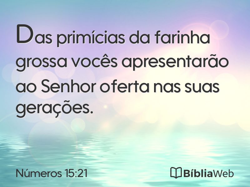 Números 15:21 em imagem para compartilhar