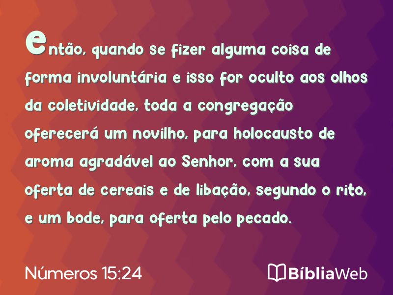 Números 15:24 em imagem para compartilhar