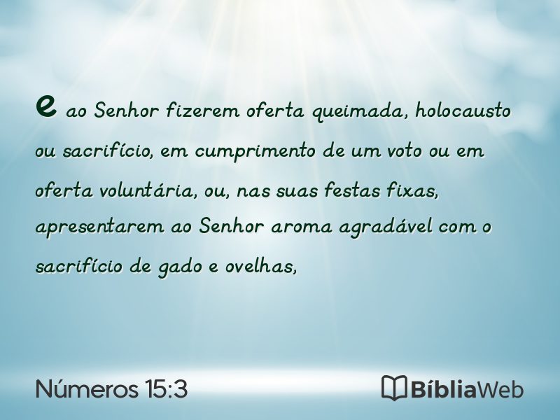 Números 15:3 em imagem para compartilhar