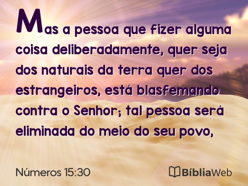 Números 15:30 em imagem para compartilhar