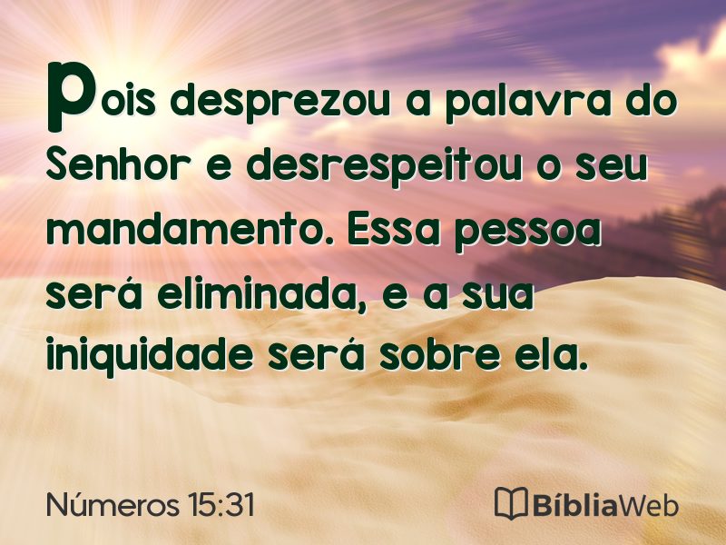 Números 15:31 em imagem para compartilhar