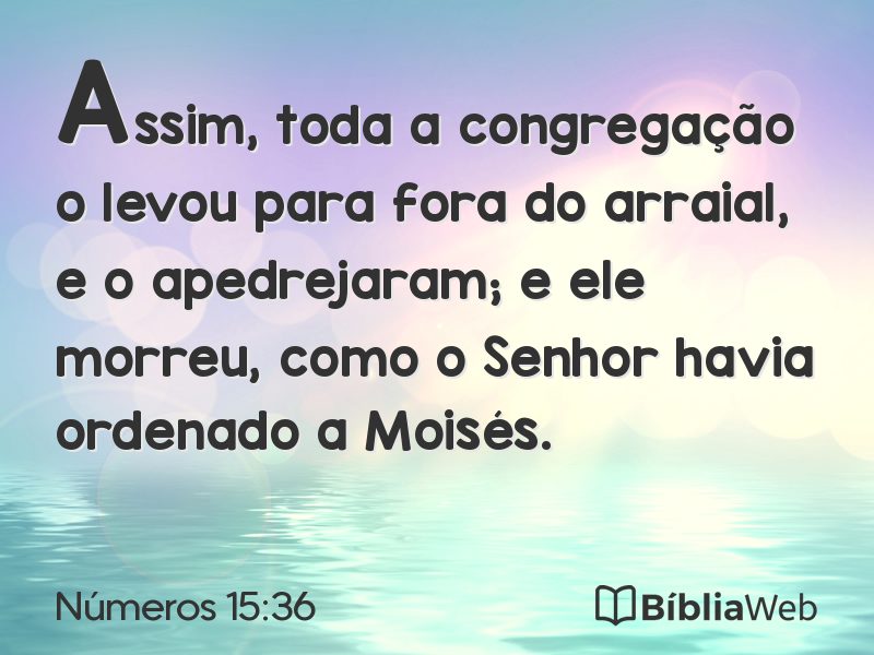 Números 15:36 em imagem para compartilhar